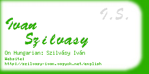 ivan szilvasy business card